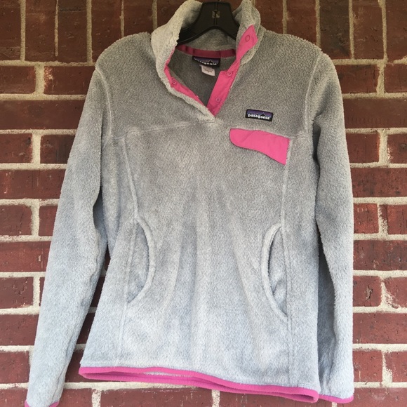 Patagonia Sweaters - Patagonia Women Soft Gray Pink S Pullover Sweater